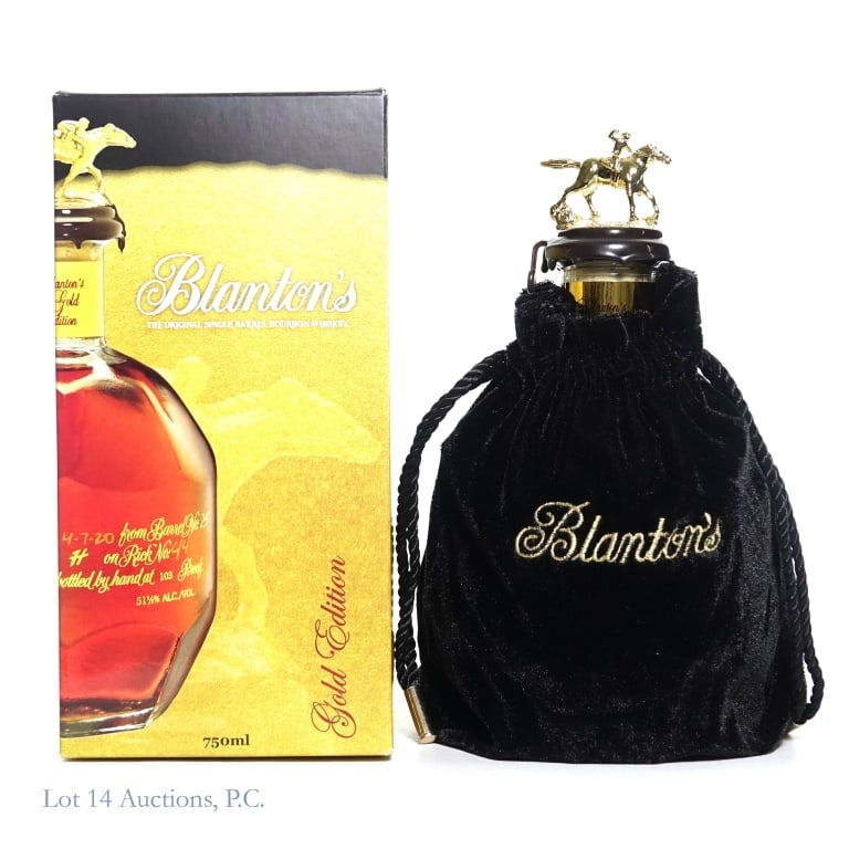 Blanton's Gold Edition Bourbon "S" The LOU Pick: Blanton's Gold Edition Single Barrel Bourbon Whiskey, "S", The LOU" Pick. 103 Proof, 750 ml, Letter N#2, Dump Date: 03-03-25, Barrel #9, Rick 46, Warehouse H, Bottle #162. Box and bag included.