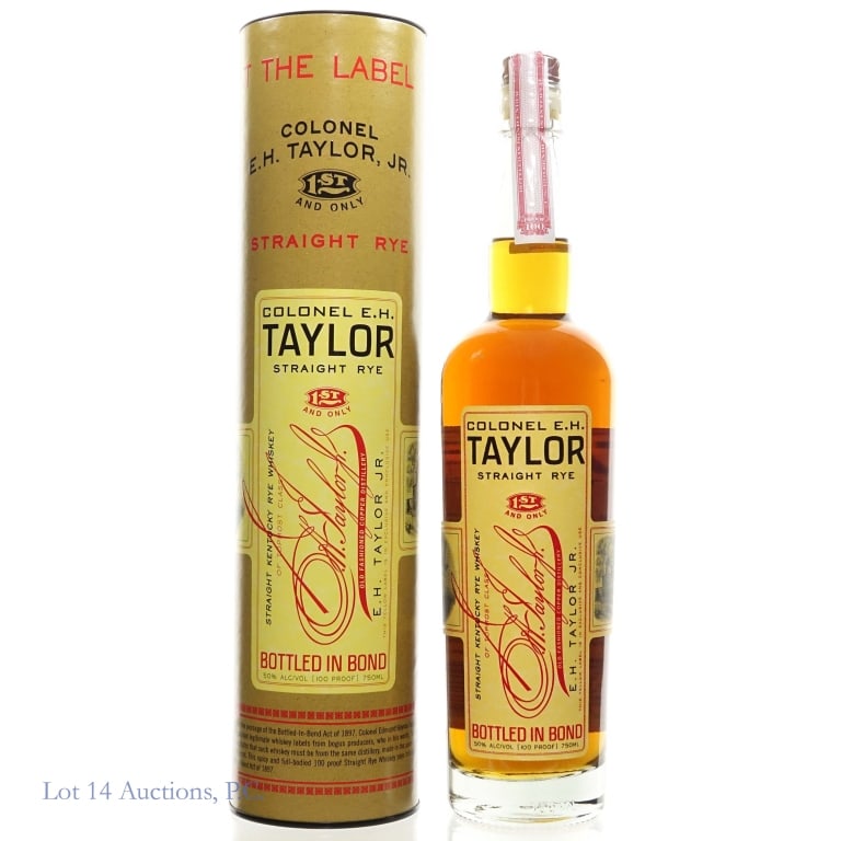 Colonel E.H. Taylor Straight Rye Whiskey (2024): Colonel E.H. Taylor Straight Rye Whiskey (2024), 100 Proof, 750 ml, Etch: L242960117:22D. Cylinder tube included.