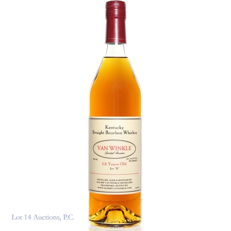 Van Winkle 12 Year 'Lot B' Special Reserve (2024): Van Winkle 12 Year 'Lot B' Special Reserve Bourbon (2024). 90.4 proof, 750 ml, Etch: L242480115:46D