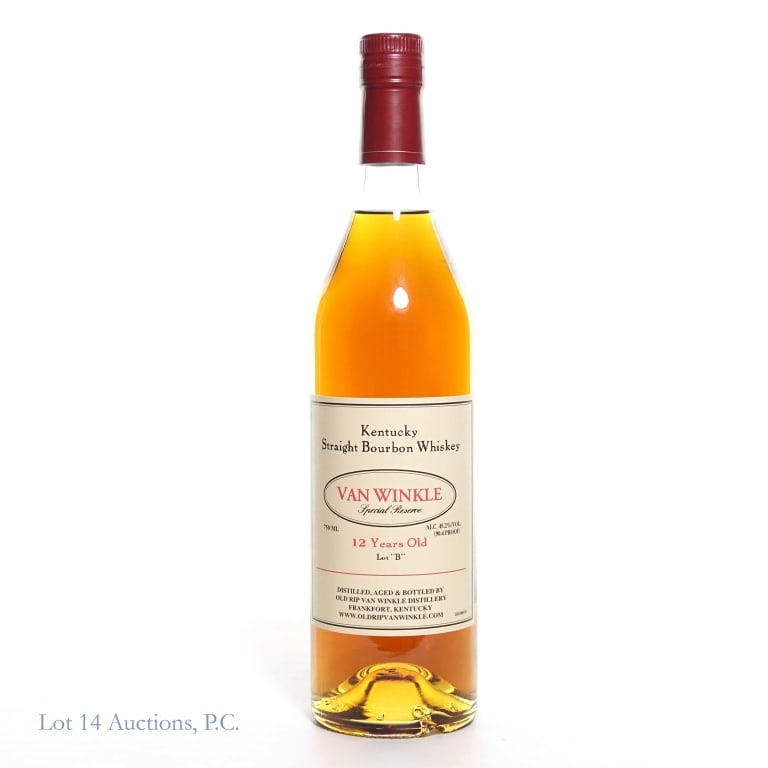 Van Winkle 12 Year Lot B Bourbon (2024): Van Winkle 12 Year Lot B Bourbon (2024), 90.4 Proof, 750 ml. Etch: L24250 01 20.47D. Some scuffing to cap.