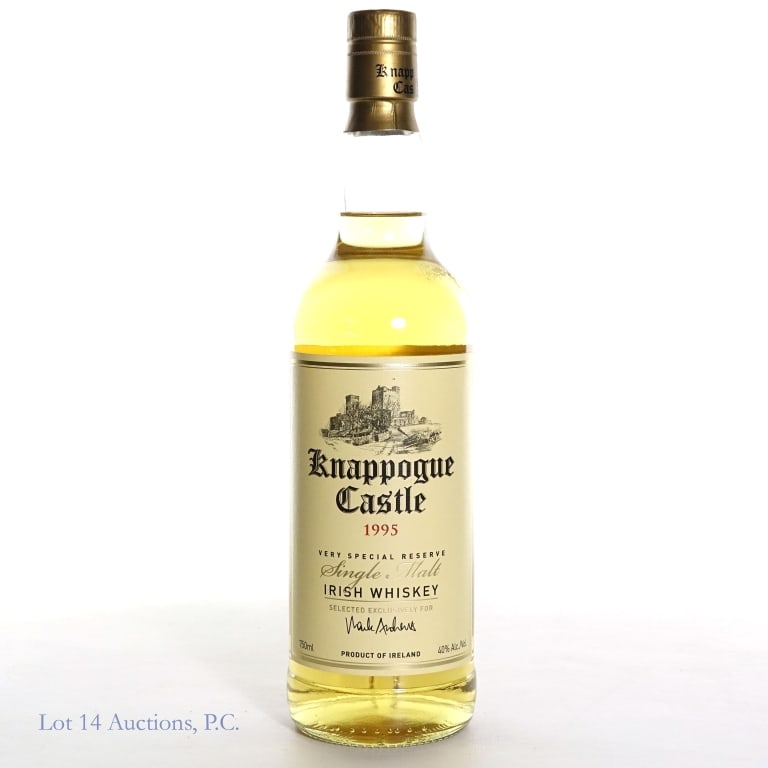 Knappogue Castle 12 Y Single Malt Irish Whisky '95: Knappogue Castle 12 year old 1995 Single Malt Irish Whisky. 80 Proof. 750ml.