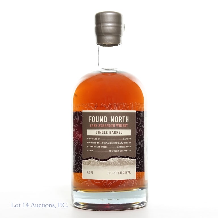Found North Cask Strength SB Canadian Whiskey: Found North Cask Strength Single Barrel Canadian Whiskey. Single Barrel found by Spirit Wine & Craft. 117.4 proof. 750ml. Season 4. Cask 5700. Bottle #176.