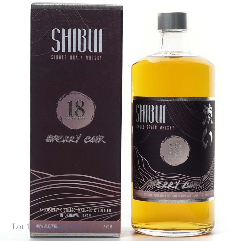 Shibui 18 Year Sherry Cask Single Grain Whisky: Shibui 18 Year Sherry Cask Single Grain Japanese Whisky, 80 Proof, 750 ml. Box included.