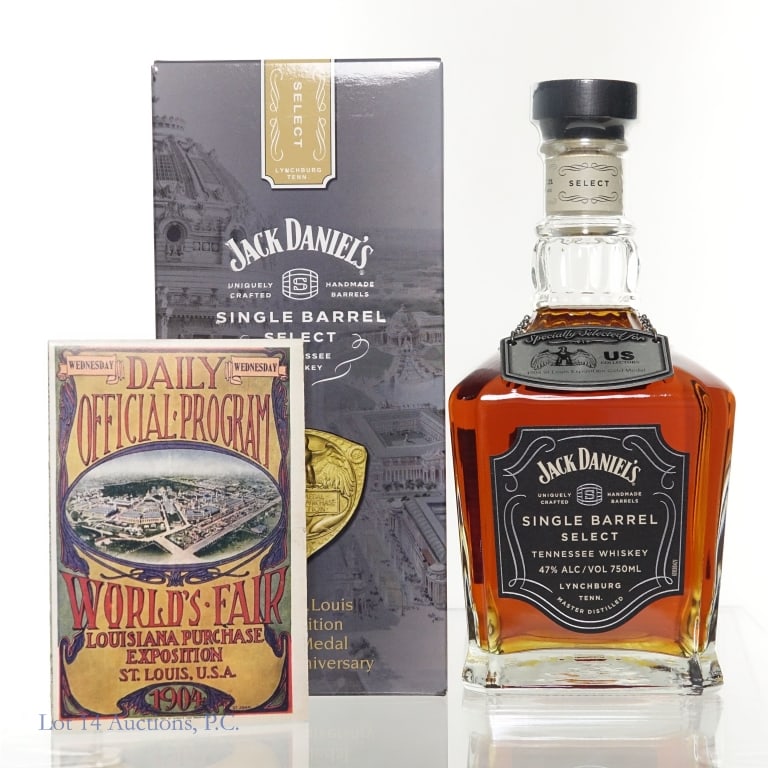Jack Daniel's SB Select TN Whiskey US Collectors: Jack Daniel's Single Barrel Select Tennessee Whiskey (2021), 94 Proof, 750 ml, Specially Selected For US Collectors, Commemorating 1904 St. Louis Exposition Gold Medal, Bottled: 04-27-21, Barrel