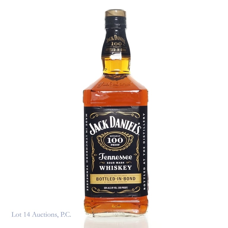 Jack Daniel's BIB Tennessee Whiskey (1L): Jack Daniel's Bottled-In-Bond Tennessee Whiskey, 100 Proof, 1 Liter. Label damaged on one side.