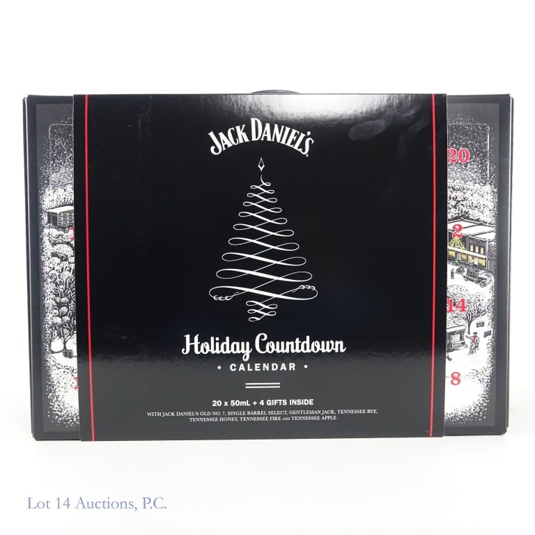 Jack Daniel's Holiday Countdown Calendar (20 Pack): This Jack Daniel's Holiday Gift Set contains twenty 50 ml Jack Daniel's bottles including: Jack Daniel's Old No. 7, Gentleman Jack, Jack Daniel's Tennessee Honey, Jack Daniel's Tennessee Fire,