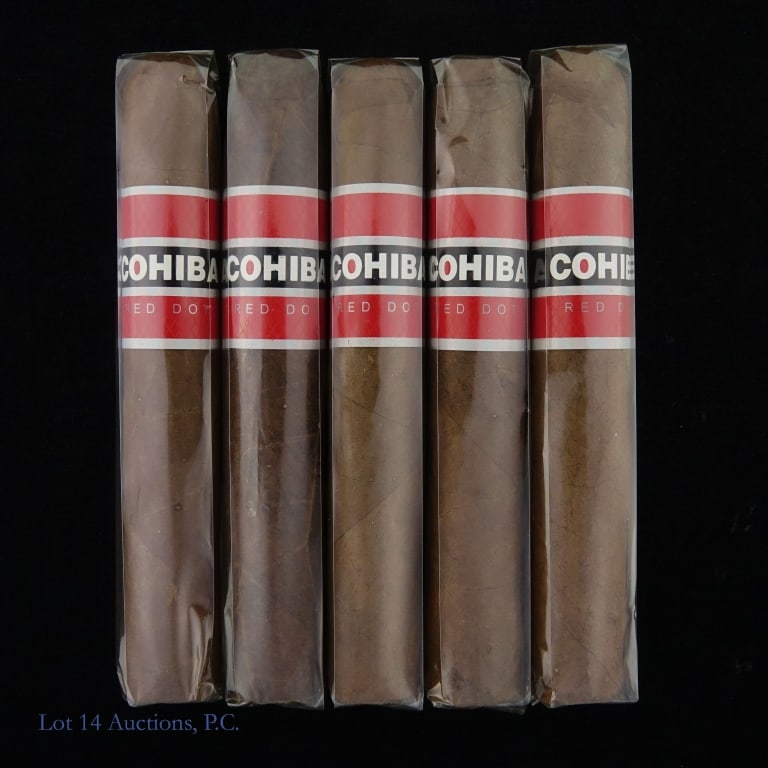 Cohiba Red Dot Robusto Cigars (5): Five (5) Cohiba Red Dot Robusto cigars 5" x 49 ring.