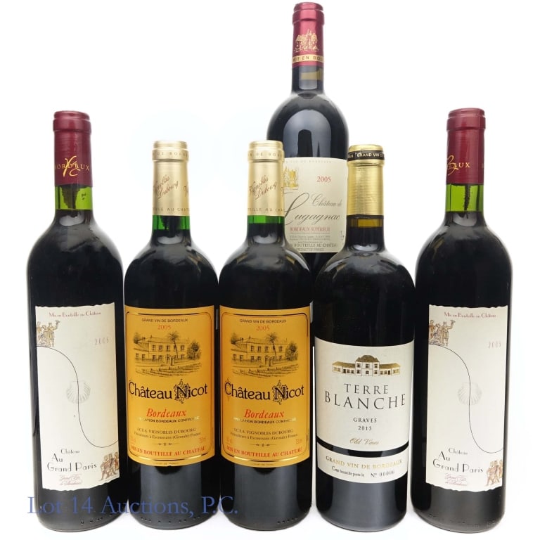 Bordeaux Wine Variety Lot (6) (1 of 4)