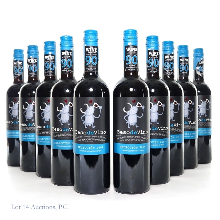 2009 Beso De Vino Seleccion Spain (10): Ten (10) bottles 2009 Grandes Vinos y Vinedos 'Beso de Vino' Seleccion Spanish red. 123.5% ABV, 750ml. The Wine Advocate Robert Parker 90 points.