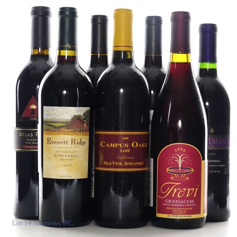 California Claret, Zinfandel, Grenache Variety (7): 2005 Atlas Peak Claret Napa Valley, 14.5% ABV, 750ml ****** Two (2) bottles 2017 Bruce Patch Harris Kratka Vineyard Zinfandel Alexander Valley, 15.5% ABV, 750ml ****** 1997 Gillman Cellars Zinfandel S