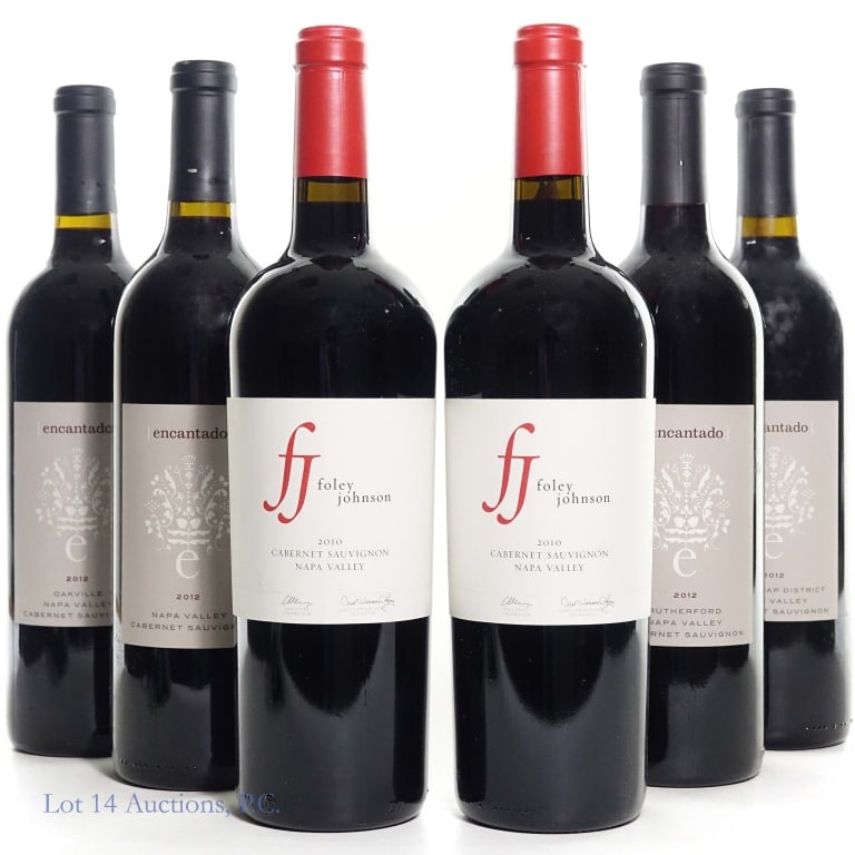Foley Johnson & Encantado Cabernet Sauvignon (6): Two (2) bottles 2010 Foley Johnson Cabernet Sauvignon, Napa Valley, 14.1% AB, 750ml ****** Four (4) bottles 2012 Encantado Cabernet Sauvignon, Napa Valley, 14% ABV, 750ml.