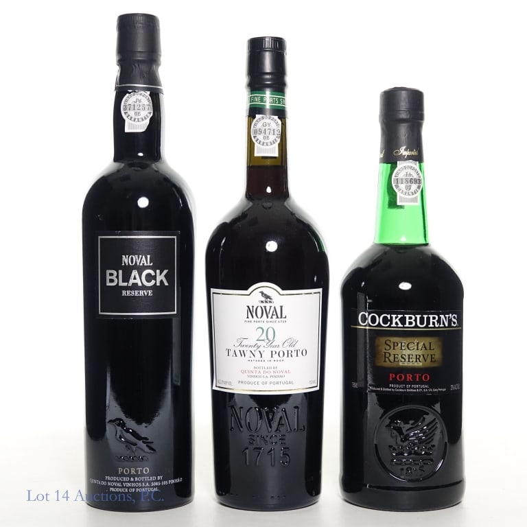 Noval Black & 20 Yr Tawny, Cockburn's Porto Wines: Noval Black Reserve Porto, 19.5% ABV, 750ml ****** Noval 20 Year Old Tawny Porto, 21% ABV, 750ml ****** Cockburn's Special Reserve Porto, 20% ABV, 750ml.