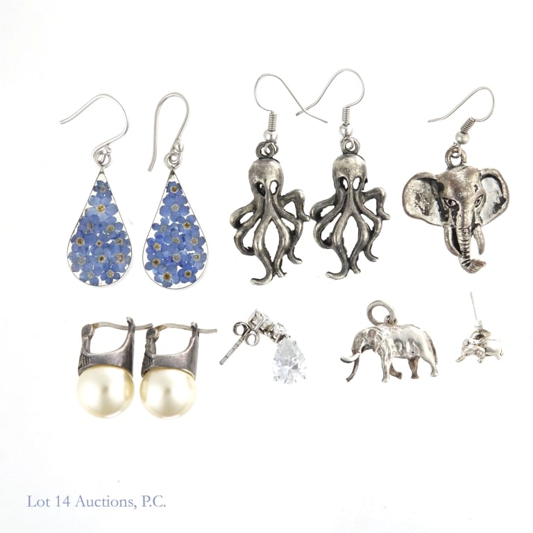 Mixed Lot Sterling & More Earrings (1 of 11)