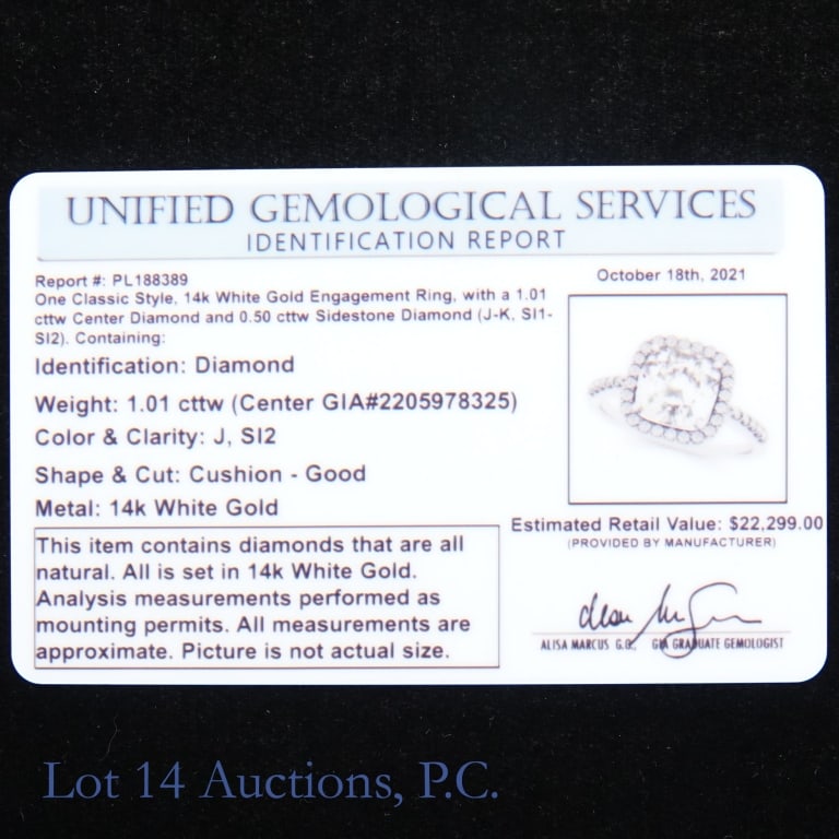 14k W Gold Diamond Ring - 7