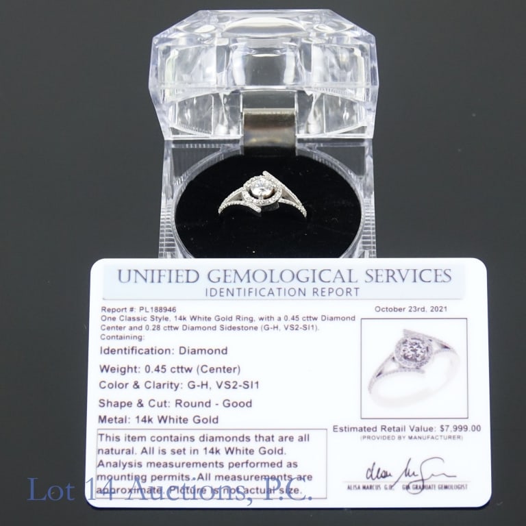 14k W Gold Diamond Ring - 3