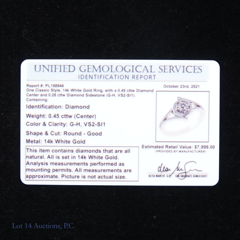 14k W Gold Diamond Ring - 7