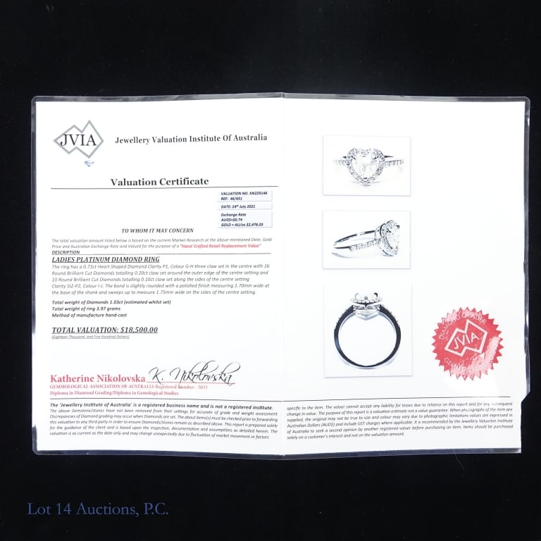 Platinum Diamond Ring w/ ID - 6