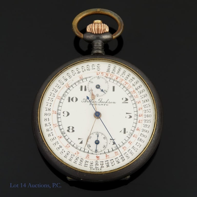 Arthur Jackson Tachymeter Stop Pocket Watch 3 Dial (1 of 9)