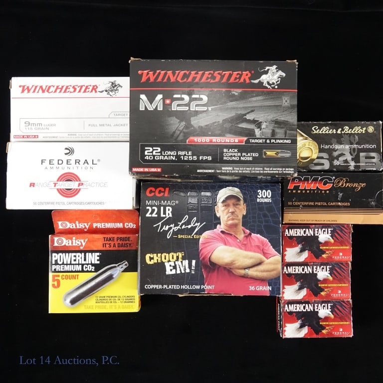 Ammunition - .22LR / .380 / .38 / 9mm FOID ONLY!!!: *** This lot MUST be picked up in person by the purchaser, and the purchaser must present a VALID ILLINOIS FOID card. ***. NO AMMUNITION SHIPPING ANYWHERE FOR ANYONE EVER. .22LR: 1,000 Rds of Winchest
