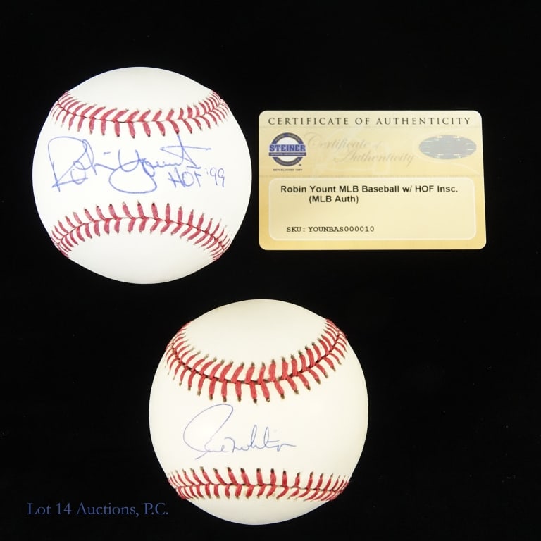 Yount & Molitor Signed Baseballs (JSA) - 2