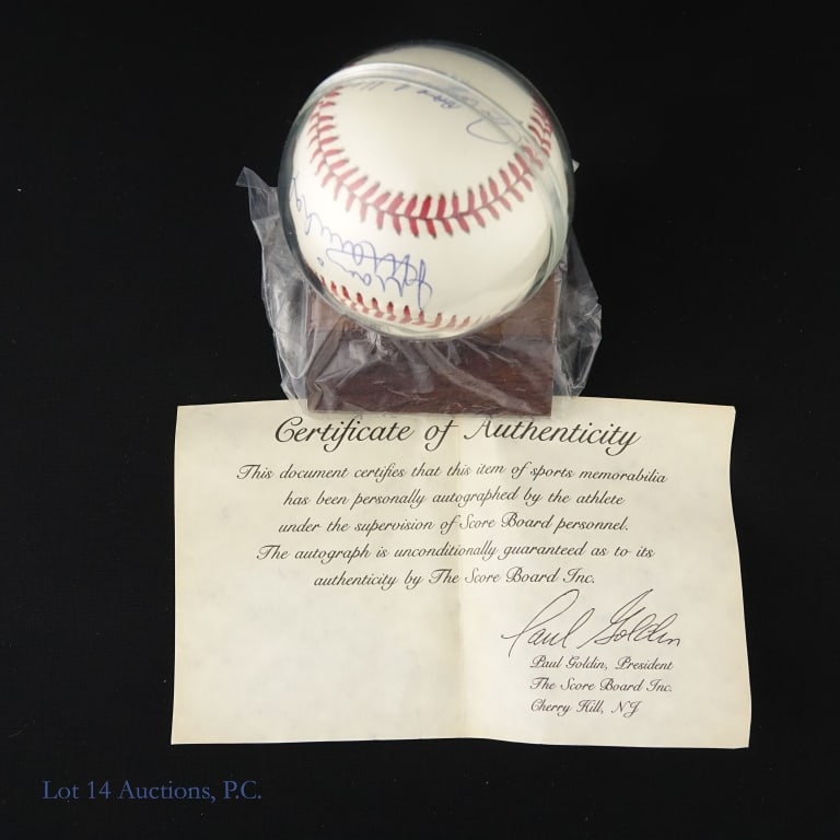 No-Hitter / HOF Signed (4) Baseball: *** This lot is sold "as is" with no guarantees. *** William D. White ONL baseball signed by four Hall of Fame pitchers who have thrown no-hitters. Juan Marichal has signed on the sweetspot. 