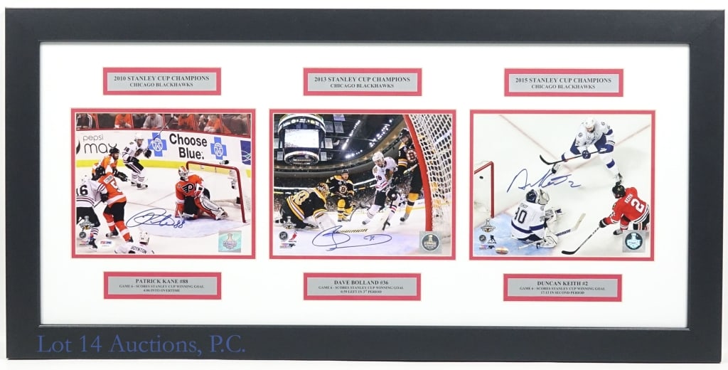 Kane Boland Keith Blackhawks Signed Triptych - 2