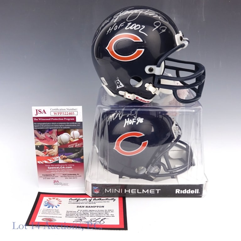 Singletary & Hampton Signed Mini Helmets COA (1 of 4)