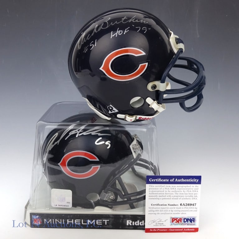Allen (PSA) & Butkus Signed Signed Mini Helmets (1 of 4)