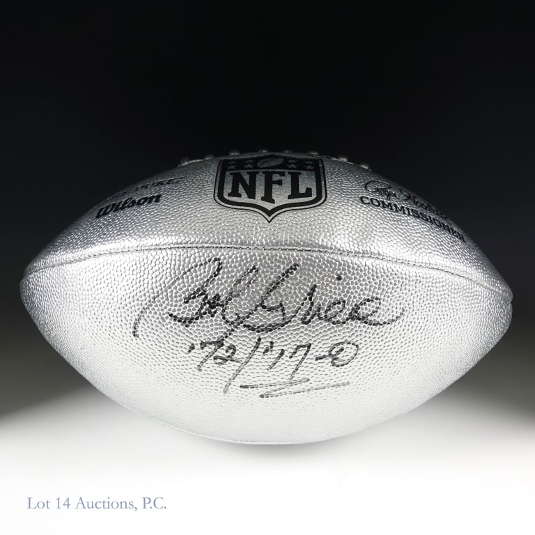 Bob Griese Sgd Ltd Ed. Silver NFL Football Beckett: Bob Griese signed special edition silver NFL "The Duke" Wilson football. Inscription reads "72/17-0". Beckett witnessed in Chantilly, VA. on 4/1/2023. Beckett COA #W517539.