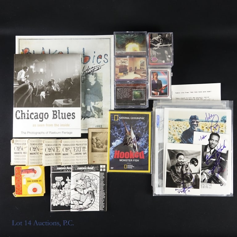 Film Jazz Pop Culture Collection (Autographs): *** This lot is sold "as is" with no guarantees or COAS *** Autographed pictures of movie stars, including Lillian Gish, Jonathan Winters, John Malkovich, Jon Provost (Timmy from "Lassie"), Tony