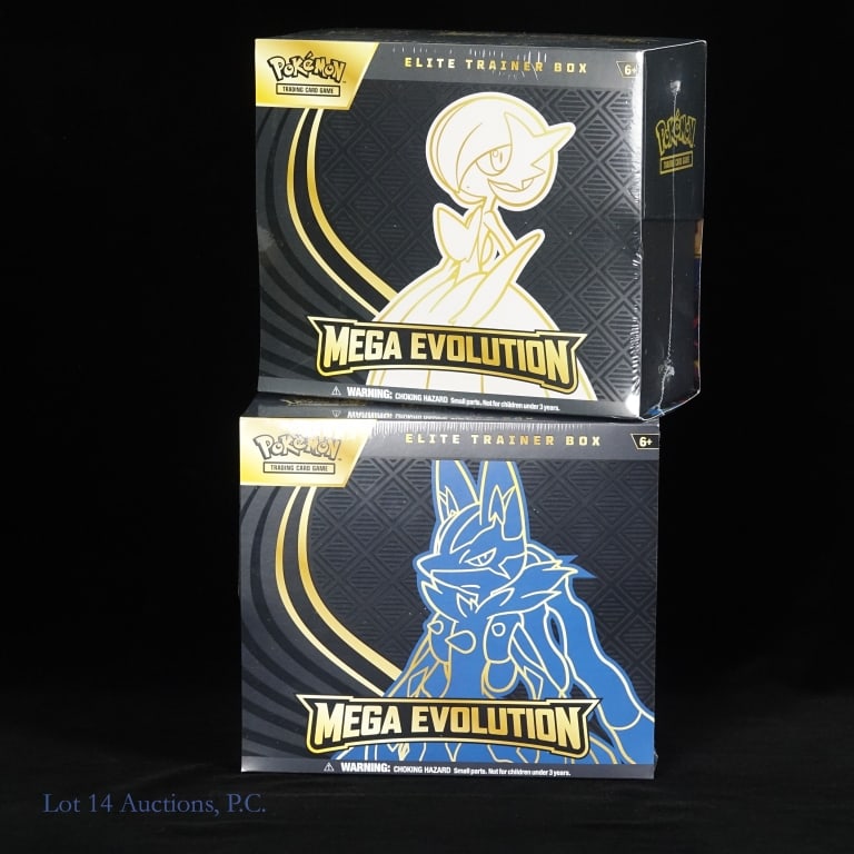 Pokemon Mega Evolution Elite Trainer Boxes (2): Pokemon Mega Evolution Elite Trainer Boxes (2). Two (2) New In Box Pokémon Mega Evolution Elite Trainer Boxes. Items are factory sealed. See photos for more details on condition and contents.