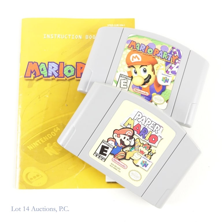 Nintendo 64 N64 Mario Party & Paper Mario Games: Two (2) Nintendo 64 N64 game cartridges - Paper Mario and Mario Party (manual included).