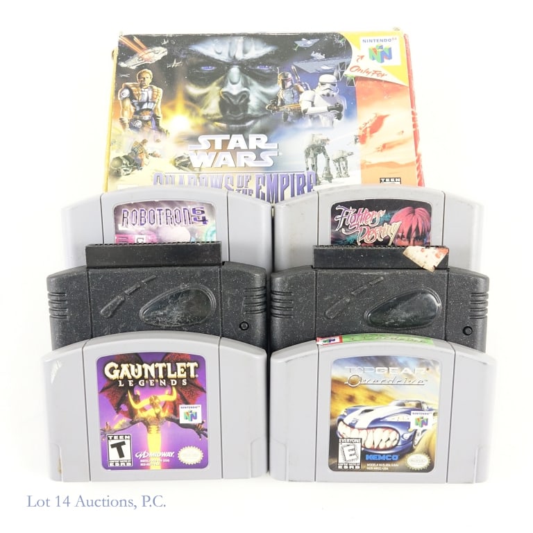 Nintendo 64 N64 Games & Game Shark Pro (5+2): Five (5) Nintendo 64 N64 game cartridges - Gauntlet Legends, Top Gear Overdrive, Robotron 64, Fighters Destiny, and Star Wars Shadow Of The Empire (in original box with the manual) **** Two