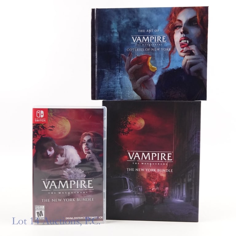 Nintendo Switch Vampire The Masquerade NY Bundle: Nintendo Switch The Masquerade The New York Bundle. Set includes game and hardcover artbook. In original box.