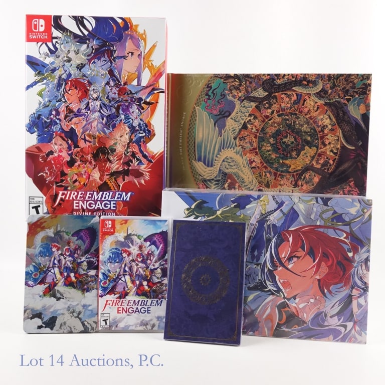 Nintendo Switch Fire Emblem Engage Divine Ed. CIB: Complete in original box Nintendo Switch Fire Emblem Engage Divine Edition. Set includes game, steel book, hardcover artbook (sealed), art cards, and poster.