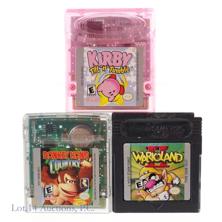Game Boy & GB Color Wario, Kirby, DK Games (3): Wario Land II and Kirby Tilt 'N' Tumble for Game Boy ****** Donkey Kong Country for Game Boy Color.