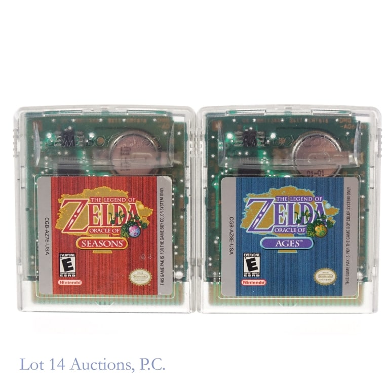 Game Boy Color Zelda Seasons & Ages Games (2): Two (2) Game Boy Color The Legend Of Zelda game cartridges - Oracle Of Seasons and Oracle Of Ages.