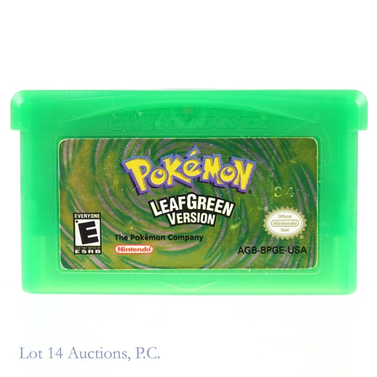 Pokemon LeafGreen Version GBA Authentic Cartridge: Authentic Pokemon LeafGreen Version Game Boy Advance GBA cartridge.