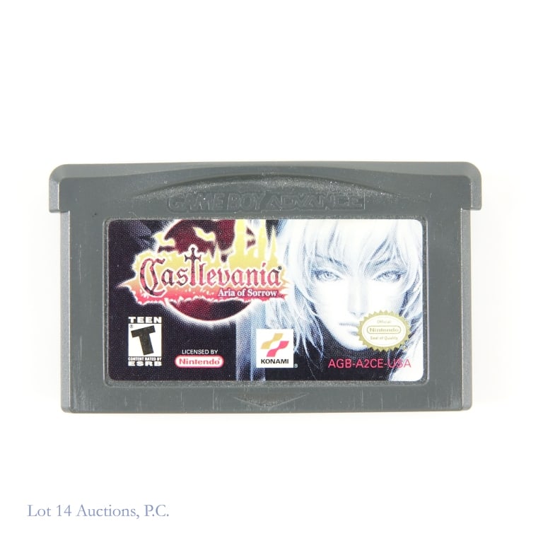 GBA Castlevania Aria Of Sorrow Game: Nintendo Game Boy Advance Castlevania Aria Of Sorrow game cartridge.