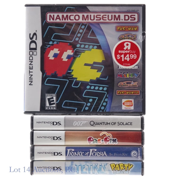 Nintendo DS Sealed Games (5): Five (5) Nintendo DS sealed games - Namco Museum DS, 007 Quantum Of Solace, Pac - Pix, Prince Of Persia The Fallen King, Tetris Party De Luxe.