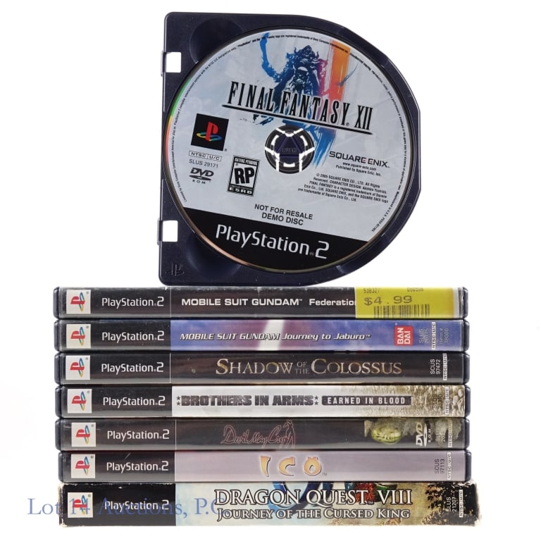 PlayStation 2 PS2 Games (7+1): Seven (7) Sony PlayStation 2 PS2 games in original cases with manuals - Mobile Suit Gundam Federation Vs. Zeon, Mobile Suit Gundam Journey To Jaburo, Shadow Of The Colossus, Brothers In Arms Earned In