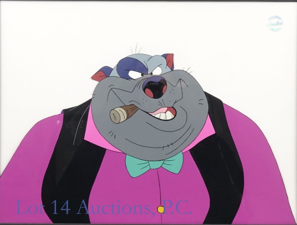 All Dogs Go To Heaven Framed Production Cel: All Dogs Go To Heaven framed production cel depicting Carface Carruthers. Frame measures approximately 23 1/2" x 20 3/4".