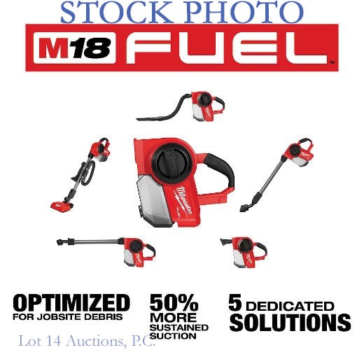 Milwaukee M18 Fuel Compact Vacuum 0940-20: New in box (never opened). NOTE: PHOTOS ARE STOCK PHOTOS. M18 FUEL? Compact Vacuum, 0940-20 with Extension Wand, Powered Floor Tool, Floor Tool, Flexible Hose, Crevice Tool, Utility Tool, Brush
