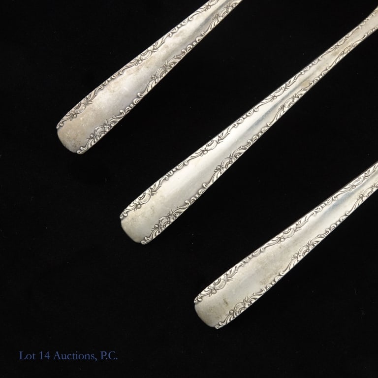 3 Gorham Sterling "Camellia" Serving Spoons - 2