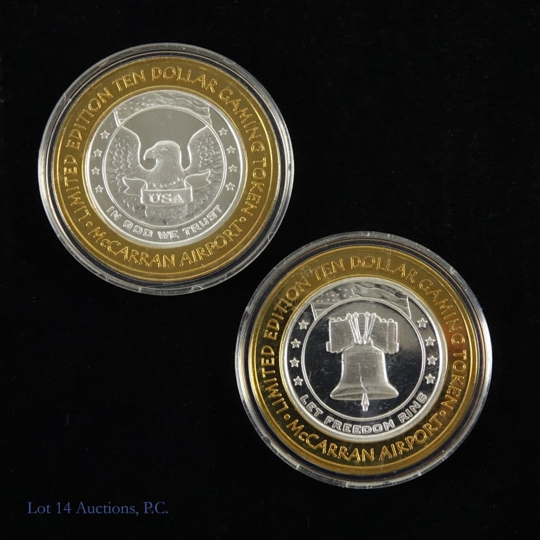 USA 99.9% Silver $10 Las Vegas Gaming Tokens, 2 (1 of 2)