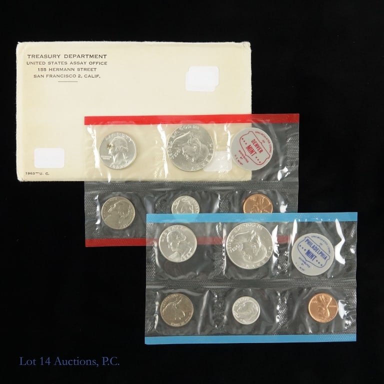 1963 P,D USA 10-Coin Silver Unc. Mint Set in OGP (1 of 3)