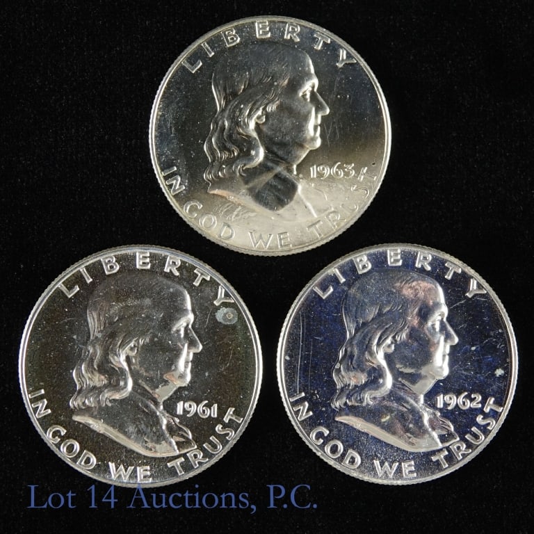 1961-1963 US Silver Proof Franklin 50c (3) (1 of 2)
