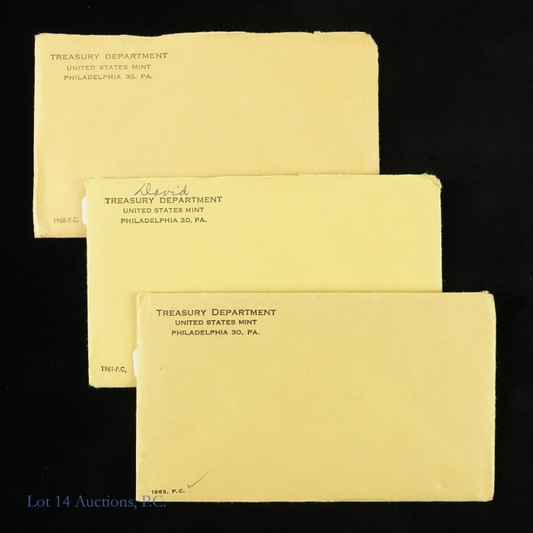 60, '61 & '63 US 90%-Silver 5-Coin Proof Sets, 3 (1 of 3)