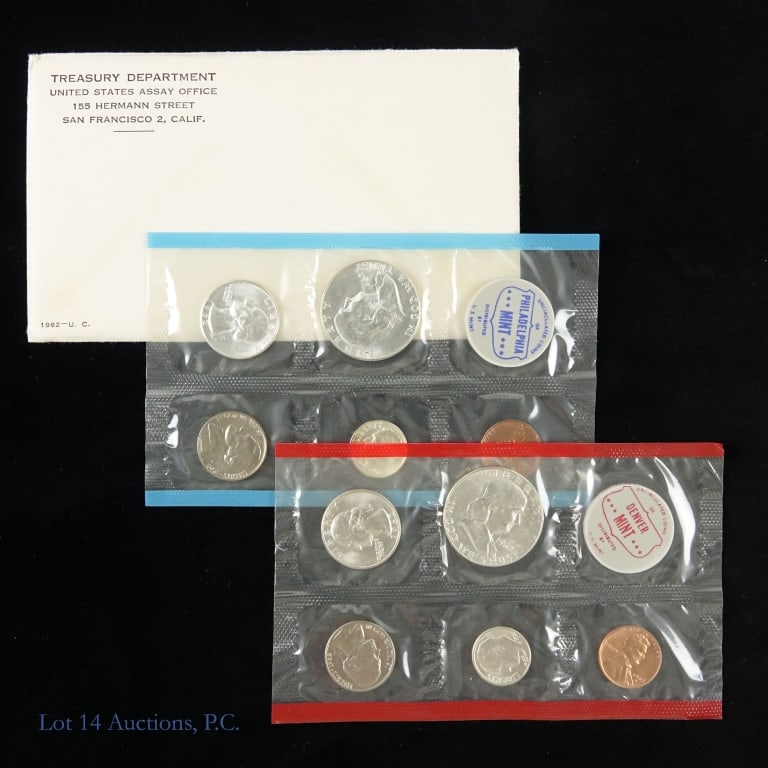 1962 P,D USA 90%-Silver Unc. 10-Coin Mint Set (1 of 3)