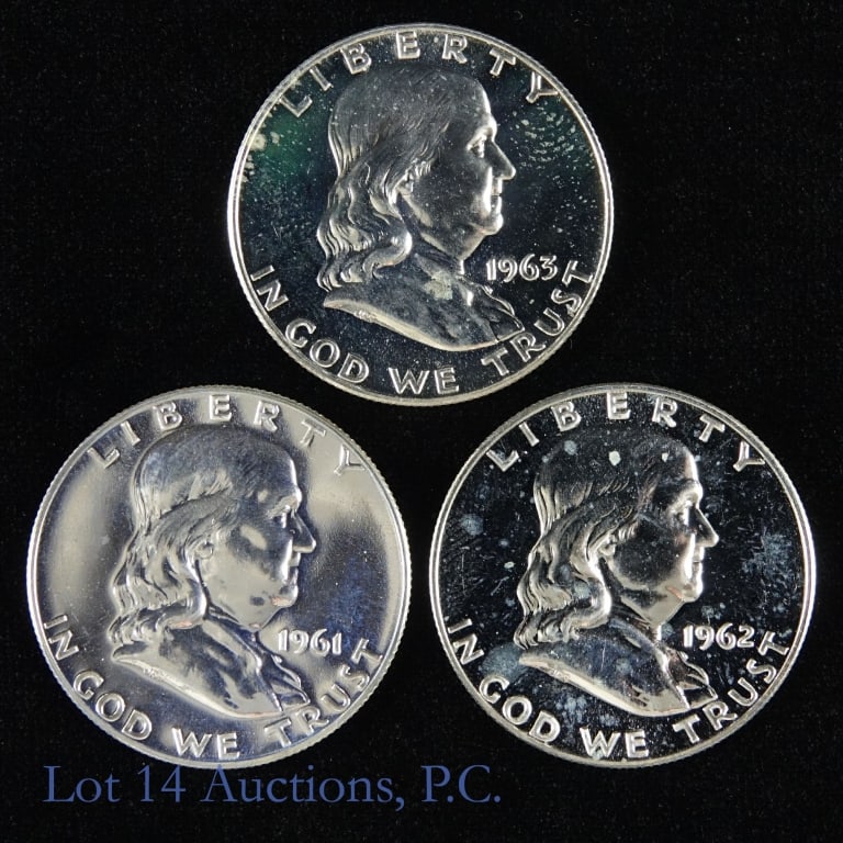 1961-1963 US Silver Proof Franklin 50c (3) (1 of 2)